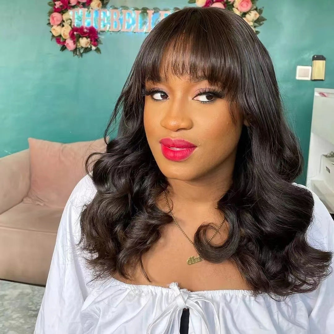 Fashion Wig Women's Long Curly Hair With Bangs